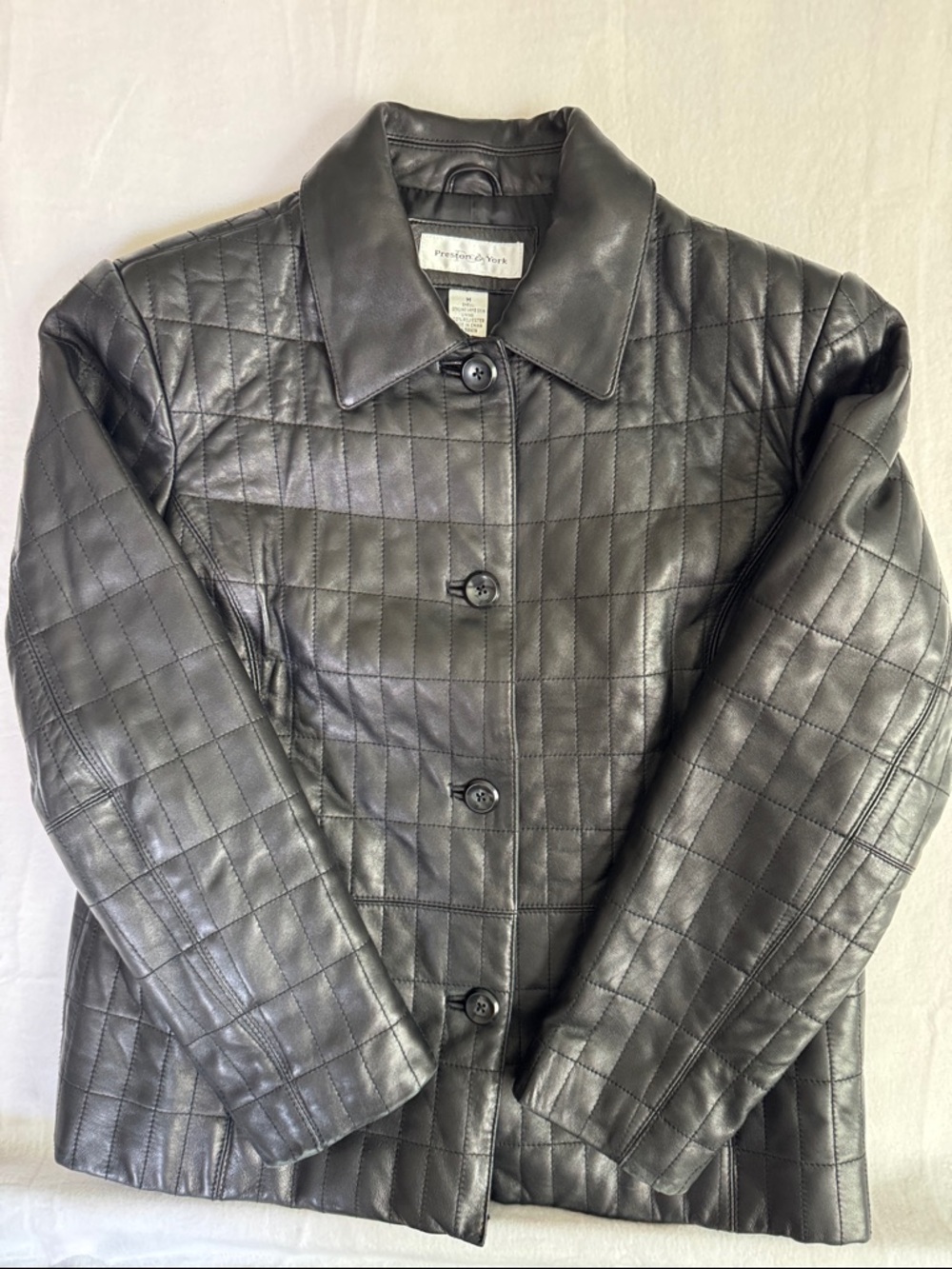 Preston & York Black Quilted Leather Jacket